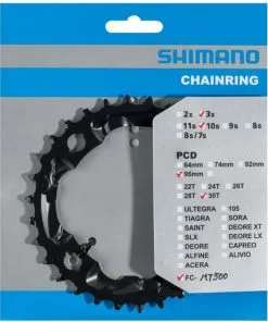 Shimano MT500 4-Arm 10-fach 30 Zähne AN-Type Stahl Schwarz Y-1VB98010