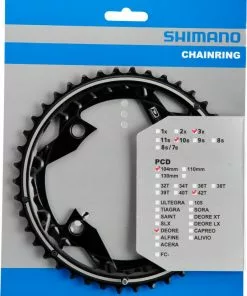 Shimano Deore Ab 2014 4-Arm 10-fach 42 Zähne AE-Type Alu Schwarz Y-10098020