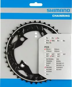 Shimano Deore Ab 2014 4-Arm 10-fach 40 Zähne AN-Type Alu Schwarz Y-10X98010