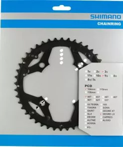 Shimano LX Ab 2005 4-Arm 9-fach 44 Zähne S-Type IG Alu Schwarz Y-1FU98040 Ausverk. Ersatz:1GX9806