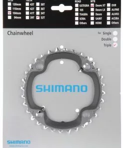 Shimano XT Ab 2008 4-Arm 9-fach 32 Zähne AA-Type IG Stahl / Verbundwerkstoff Sil-schw. Y-1J198020