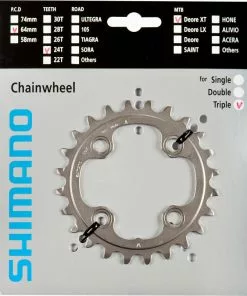 Shimano XT Ab 2012 4-Arm 10-fach 24 Zähne AE-Type Alu Schwarz Y-1MM24000