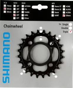 Shimano M-522 4-Arm 10-fach 24 Zähne AE-Type Stahl Schwarz Y-1N098010