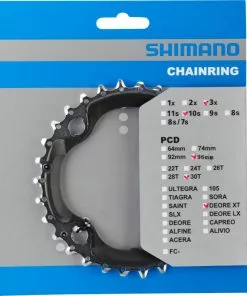 Shimano XT Ab 2014 4-Arm 10-fach 30 Zähne AN-Type Stahl / Verbundwerkstoff Schwarz Y-1NV98010